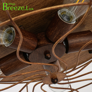 Moderno Vintage E27 LED ventilador de techo Luz de alta velocidad bajo ruido estilo rural Control remoto para baño Venta al por mayor moderno Vintage - Product Image 5