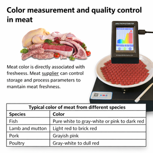 เครื่องวัดสีดิจิตอลแบบสเปกโตรโฟโตมิเตอร์ สำหรับเนื้อสัตว์ ปลา ตรวจสอบคุณภาพสี วิเคราะห์ความสดใหม่ โรงงาน OEM ช่วงความยาวคลื่น 400-700 นาโนเมตร - Product Image 1