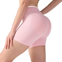 Shorts de yoga fitness taille haute européens et américains, respirants, pour l'entraînement sportif, en spandex/nylon, taille élastique, sans ligne embarrassante