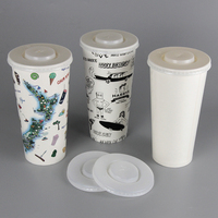 Couvre-tasses à café biodégradables en PLA, PP, PS pour boissons chaudes, certifiés ISO9001 et ISO22000, modèle XHY-LIDS-03213 XHY