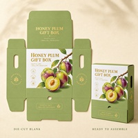 Honingpruimen cadeaudoos op maat bedrukt kraft verzenddoosje fris geelgroen kartonnen fruitverpakking groothandel