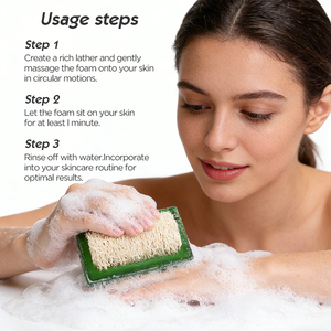 <span class=keywords><strong>Savon</strong></span> Exfoliant et Éclaircissant Artisanal au <span class=keywords><strong>Savon</strong></span> de Loofah et à l'Huile Essentielle d'Arbre à Thé Bio 100g pour le Visage et le Corps – Vente en Gros - Product Image 6