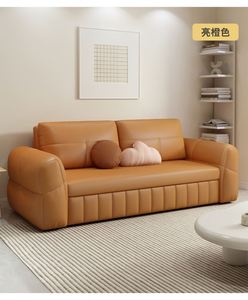 سرير قابل للسحب من الجلد الساخن مع أريكة فاخرة قابلة للتحويل لغرفة المعيشة - Product Image 5