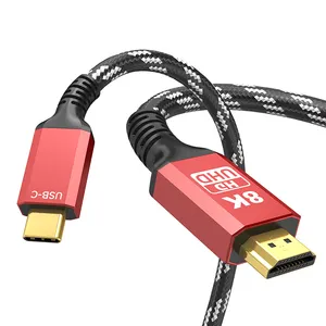 8K यूएसबी सी HDMI करने के लिए केबल 6.6Ft प्रकार सी HDMI करने के लिए एडाप्टर 48Gbps एचडीआर मैकबुक HDMI 2.1 के लिए प्रो मैकबुक एयर iPad प्रो UHD टीवी प्रोजेक्टर