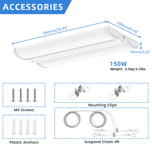 Bán sỉ ETL CE 100W- 320W 3cct & 3Watt cảm biến chuyển động 2ft 4ft tán kho cửa hàng LED hội thảo Bảng điều chỉnh ánh sáng tuyến tính bay cao - Product Image 5