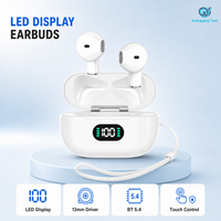 Audífonos Pro13 TWS Semi-in-ear BT5.4 con Pantalla LED Digital, Controlador Dinámico de 13 mm, Sonido Panorámico de 360°, IPX4, ENC, Control Táctil, Tipo-C