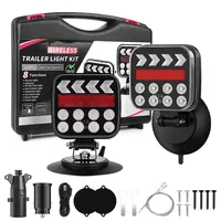 Kit d'éclairage LED magnétique sans fil rechargeable 12V pour tracteur, caravane, camion, bateau