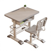 Fournisseur fiable de meubles en bois massif OEM, table d'étude pour enfant pour salle de classe primaire avec hauteur réglable, métal durable pour l'école