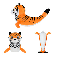 Boneka Harimau Lucu Berbulu Lembut, Mainan Hewan Isi Dakron Bergaris Oranye, Mainan Plush Kustom, Produsen Hadiah Pabrik OEM ODM