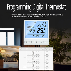 Thermostat de tuyau hydroponique wifi planche de <span class=keywords><strong>plinthe</strong></span> intelligente avec lumière led thermostat de chauffage systèmes eas - Product Image 2