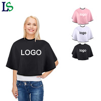 Cape de coiffure professionnelle personnalisée avec logo, mini-bavoir noir imperméable pour salon de beauté, cape courte pour coiffure