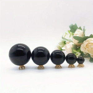 Venta al por Mayor de Esferas de Piedras Preciosas Curativas Naturales Pulidas a Mano, Bola de Obsidiana Negra de Cristal para Decoración del Hogar - Product Image 4