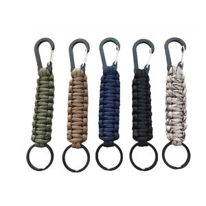 कार्बीनर ब्रेएडेड रस्सी कुंजी के साथ पैराकॉर्ड कीचेन बैग कैंपिंग कुंजी के लिए बाहरी एडc - Product Image 2