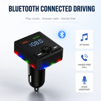Chargeur de voiture Bluetooth, lecteur de musique MP3 Bluetooth pour voiture, transmetteur FM mains libres, chargeur de téléphone double USB