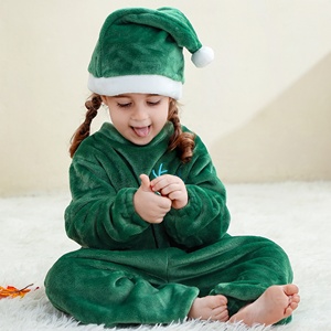 Michley Père Noël Vert & <span class=keywords><strong>Renne</strong></span> Barboteuses Unisexe 0-36M 2025 Nouveau Style avec Chapeau Amovible Combo Commande en Gros - Product Image 4