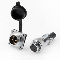 Conector Hembra Redondo de Latón con Enchufe de Aviación WS16, Cable de Conexión para Sistema de Energía Solar Automotriz de 2-10 Pines.
