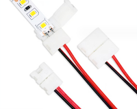 Bande lumineuse LED SYK 8 mm sans soudure, connexion rapide, connecteur à 2 broches, conducteur en cuivre, isolation en PVC, 3528