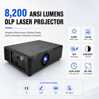 Projecteur laser DLP OEM ODM 8200 ANSI Lumens Full HD 3D 4K à courte focale avec haut-parleurs intégrés pour les entreprises, l'éducation et le divertissement audiovisuel