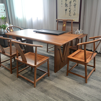 Nouvel ensemble table basse et chaises en bois massif de style chinois, durable, avec rangement, pour bureau à domicile, salon, solution compacte pour espaces restreints