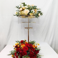 Décorations de mariage de luxe en métal/acrylique, centres de table, supports à fleurs, accessoires et décorations pour l'aménagement des lieux