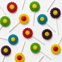 Sucette dure halal à motif tournesol mignon, design pétale multicolore, pour les enfants, collation sucrée quotidienne en bouteille