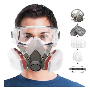 Semimáscara reutilizable equipada con un cartucho de filtro para vapores orgánicos y gafas de seguridad - Product Image 1