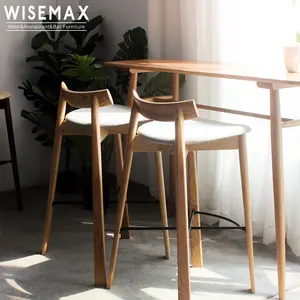 WISEMAX家具现代酒吧家具家庭餐饮厨房木质织物柜台酒吧凳椅子，带餐厅靠背