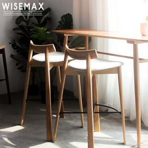 WISEMAX FURNITURE Meubles <span class=keywords><strong>de</strong></span> <span class=keywords><strong>bar</strong></span> modernes, meubles <span class=keywords><strong>de</strong></span> salle à manger, cuisine, <span class=keywords><strong>tabouret</strong></span> <span class=keywords><strong>de</strong></span> <span class=keywords><strong>bar</strong></span> en bois et tissu avec dossier pour restaurant - Product Image 1