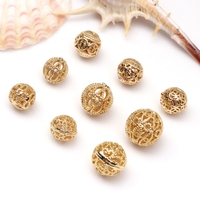 Bola de diafragma hueca Simple de cadena chapada en oro italiano de 18K de alta calidad de 4mm para la fabricación de joyas