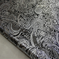 Wettbewerbsfähiger Preis Paisley Metallic Schwarz Glänzender Hochwertiger Jacquard-Brokatstoff für Edle Kleidungsstücke und Taschen