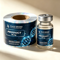 Étiquettes laser holographiques personnalisées, boîtes en vinyle assorties, flacons de peptides 3ml/5ml/10ml, résistants à l'eau et à la chaleur, haute qualité
