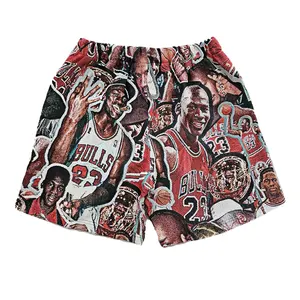 2024 Новинка коллекция дышащие шорты с гобеленом для мужчин, баскетбольные спортивные звезды, одеяла с узором для легкой стирки