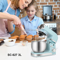 Batteur sur socle électrique SOHEF 3,5 QT 700W avec bol mélangeur en acier inoxydable et crochet pétrisseur pour la pâtisserie et l'usage domestique