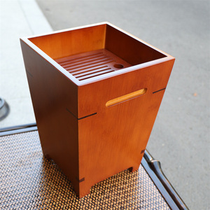 Bamboo Tea Bucket Square Water Container Eco-Friendly Tea Filtering Bucket Tabletop Use - Product Image 4
