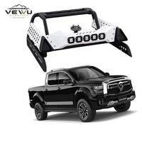 Barre de protection sportive 4x4 GWM Cannon Alpha POER SAHAR 2022-2026 avec accents blancs, barre anti-roulis et éclairage LED, faisceau de câblage en acier au carbone
