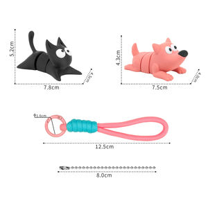 Vashine Porte-clés en PLA imprimé en 3D personnalisé, jouets mignons, animaux, <span class=keywords><strong>chien</strong></span>, chat, porte-clés, figurine d'action, jouets à cordon pour enfants, sac à dos - Product Image 4