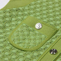 Elegantes Damen-Sommerkleid, sexy, ärmellos, O-Ausschnitt, einreihig geknöpft, gestrickt, antistatisch, A-Linie, Maxi, lässig, schlicht, einfarbig