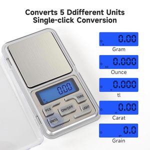 Balança Digital de Bolso em Aço Inoxidável <span class=keywords><strong>500g</strong></span> com Precisão de 0,01g, Portátil para Cozinha, Pesagem de Alimentos, Joias, Culinária e Café - Product Image 3