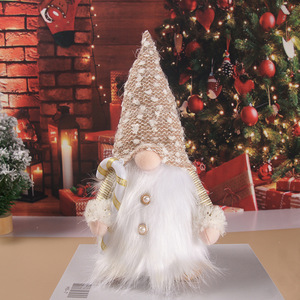 Luxury White Gold Christmas Gnome Plush <b>Doll</b> Faceless Gnome Ornament For Tabletop Xmas Home Decoration - Product Image 2