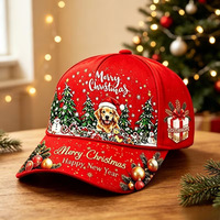 Gorra de Béisbol Navideña con Estampado Digital 3D, Unisex, 100% Poliéster, Ajustable, Tipo Snapback