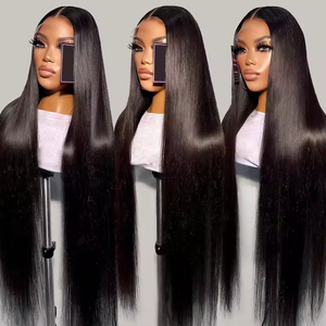 Perruque Brésilienne Remy Transparente Personnalisable, Cheveux Humains Vierges 100% Naturels, Frontale 13x4, Nœuds Petits, Sans Colle, Pas Cher - Product Image 2