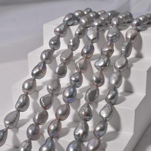 Perles de culture d'eau douce baroques semi-finies faites à la main, 8-9 mm, bouton, naturelles, lisses, trou droit, irrégulières, recyclées, double face pour une meilleure qualité - Product Image 1