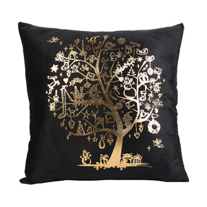 Black Gold Stamping Cushion <strong>Cover</strong> Home <strong>Sofa</strong> Car Decoration Plant Leaves Geometric <strong>Throw</strong> Pillow <strong>Cover</strong> - Product Image 6