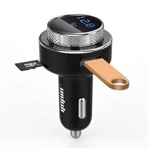 new arrival factory branded car bluetooth,led display qc3.0 car charger usb mp3 player