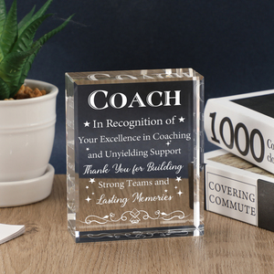 Custom K9 Crystal Coach Award Block Laser Engraved Rectangular Recognition Plaque Souvenir Gift - Product Image 5