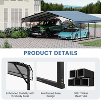 Cochera Metálica Resistente de 20x20 en Oferta, Toldo de Acero para Autos, Camionetas y Barcos Directo de Fábrica