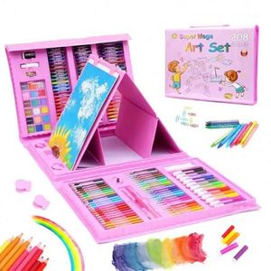 Set de Arte para Niños, 208 Piezas, con Pinceles de Acuarela, Crayones, Óleos y Caballete - Product Image 1