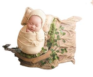 Bonnet perlé pour bébé pleine lune Accessoires de photographie Bonnet tricoté pour bébé Accessoires de vêtements spéciaux studio Sûr et non toxique - Product Image 1