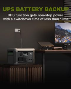 ALLPOWERS R600 Super-Quiet Portable <b>Power</b> Station 299Wh 600W Battery Backup UPS MPPT Solar <b>Generator</b> for Outdoor Camping - Product Image 3