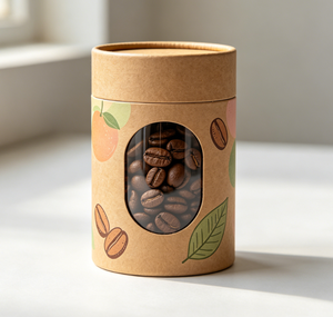 Eco-Friendly Custom Size PET <b>Film</b> Coated Kraft Paper Coffee Tube Visual <b>Window</b> Recyclable Cylindrical Canister Coffee Beans - Product Image 2